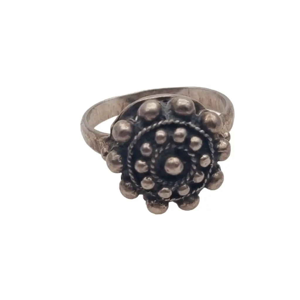 Anillo botón charro de plata anillos boho vintage para mujer ley.