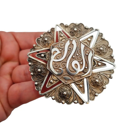 Broche antiguo otomano de plata joya islámica colgante boho étnico