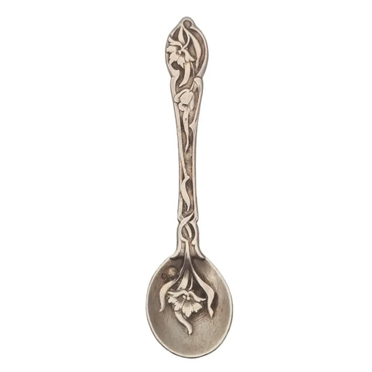 Cuchara modernista de plata flores art nouveau regalos para coleccionistas.