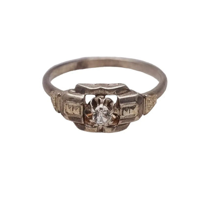 Anillo antiguo de plata art déco joyería francesa años 30 - 40 regalos