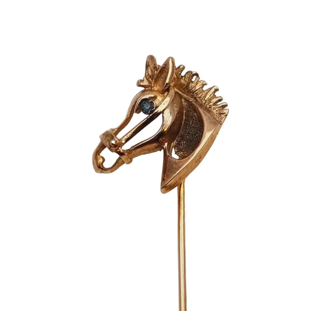 Alfiler de palo caballo dorado eduardiano coleccionistas joyas ecuestres.