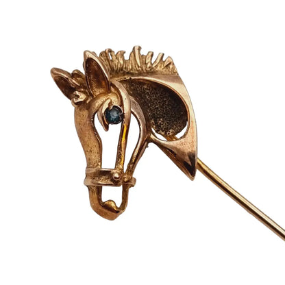 Alfiler de palo caballo dorado eduardiano coleccionistas joyas ecuestres.
