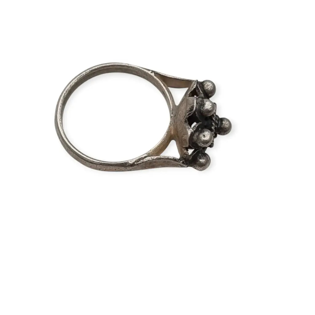 Anillo antiguo de plata con botón charro tradiciona para mujer Salamanca joya