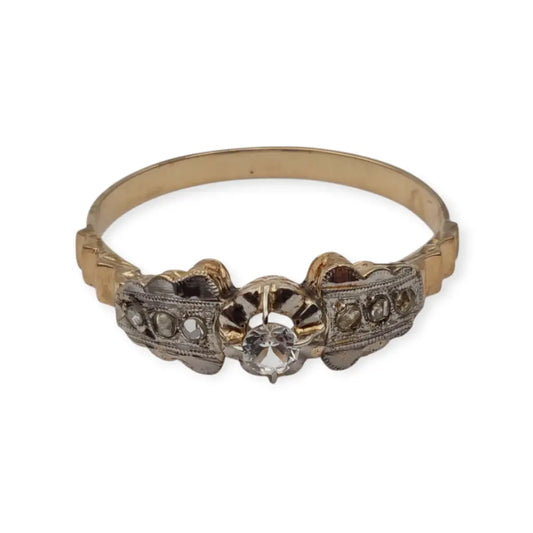Anillo de oro art déco. 18 kt topacio. Circa 1930. Talla 9 1/2