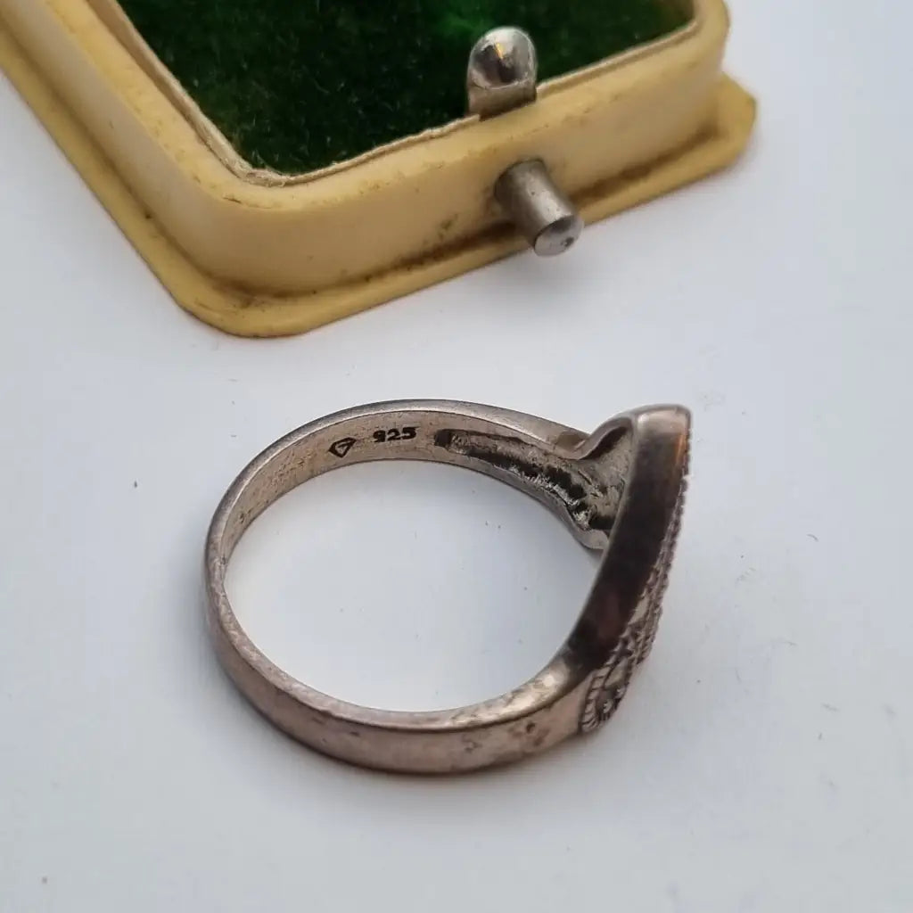 Anillo art déco de plata anillo ley marcasitas joyería