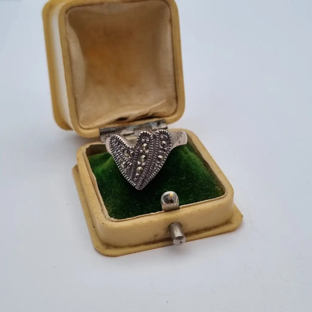 Anillo art déco de plata anillo ley marcasitas joyería