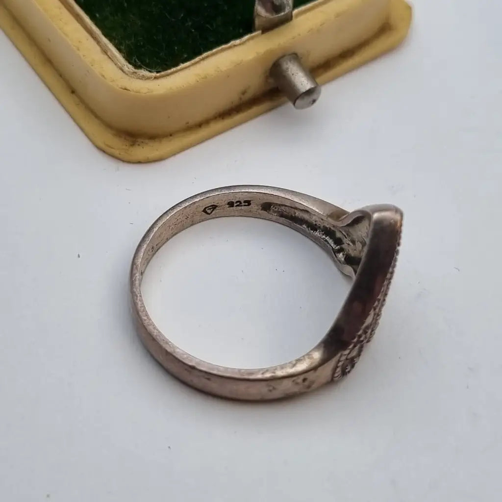 Anillo art déco de plata anillo ley marcasitas joyería