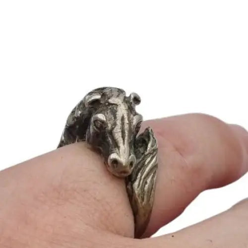 Anillo de caballo hecho a mano anillo plata original animales