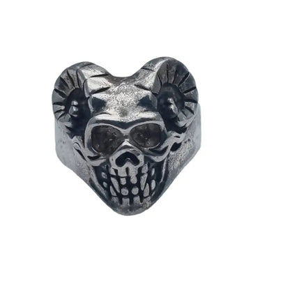 Anillo de calavera plata ley para hombre anillo cuerno