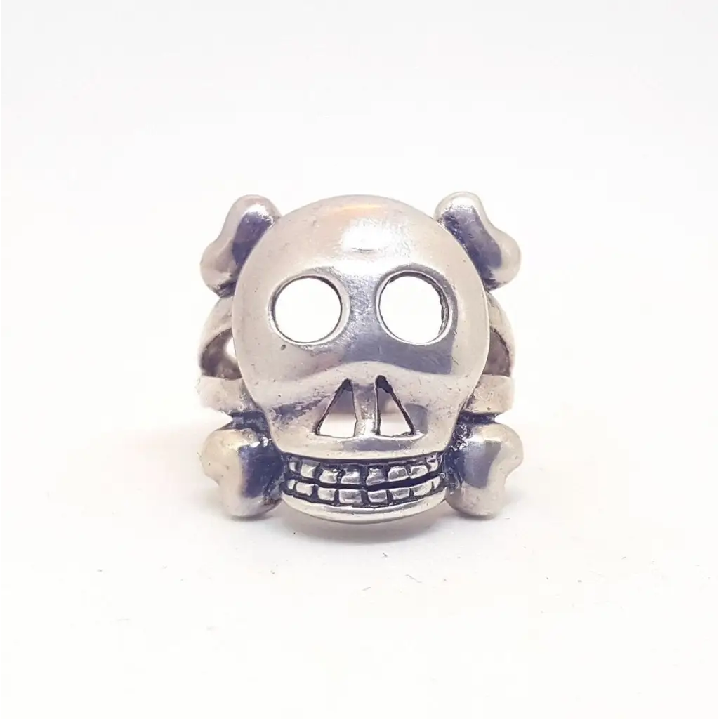 Anillo calavera plata mujer años 80 regalos para ella. vintage y antiguo.