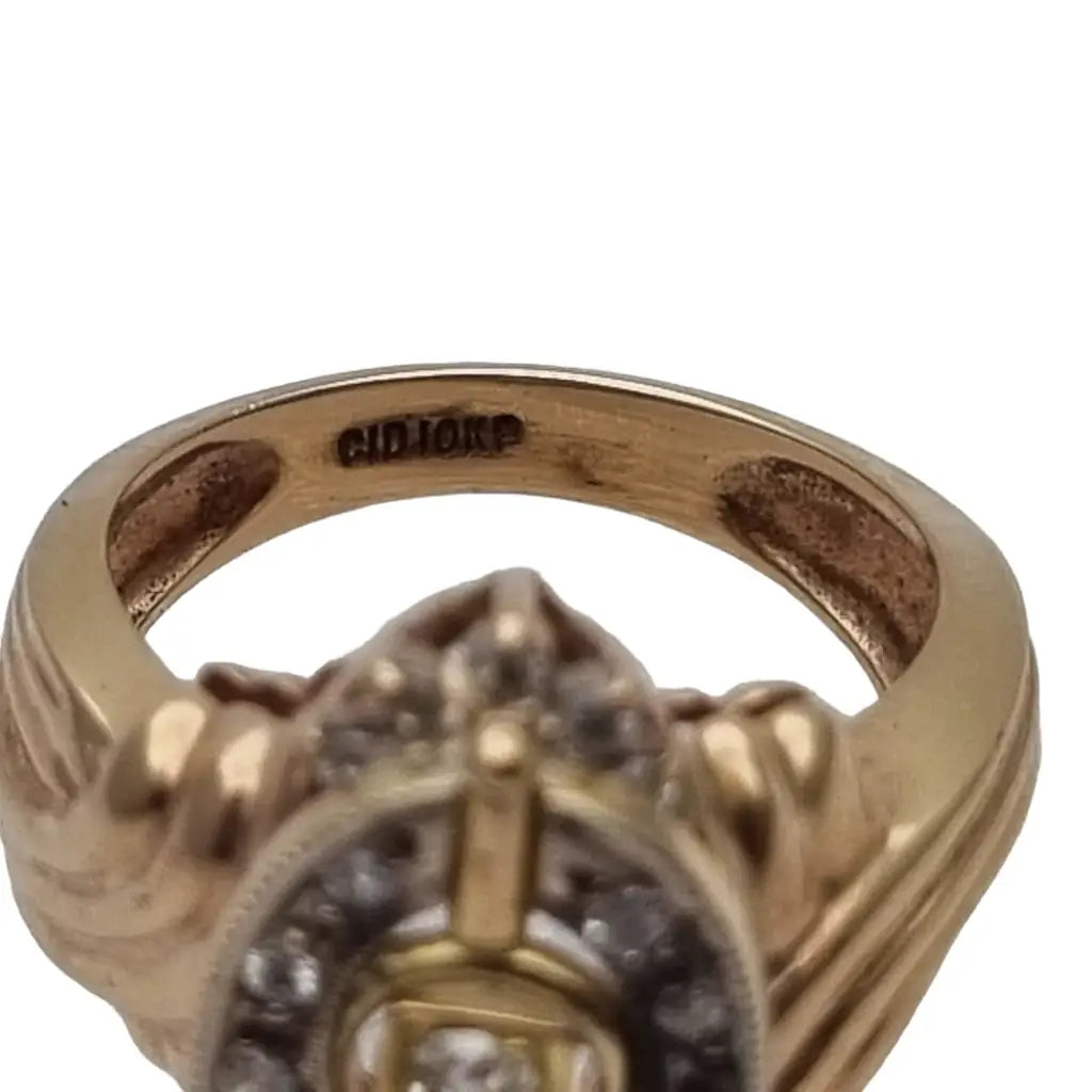 Anillo de diamantes oro para mujer anillo Clyde duneier 10k antigüedad art