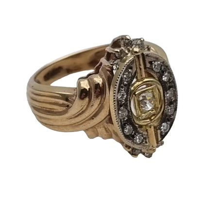 Anillo de diamantes oro para mujer anillo Clyde duneier 10k antigüedad art