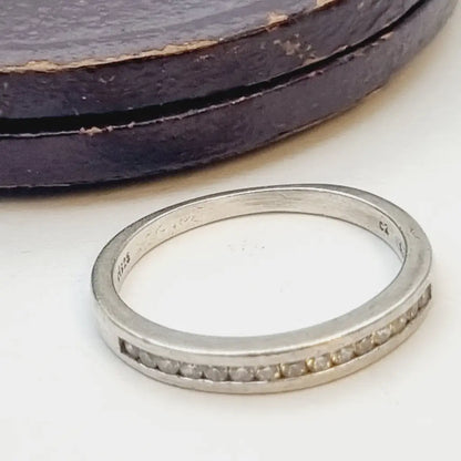 Anillo de eternidad vintage anillo art déco blanco