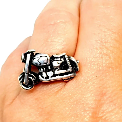 Anillo de moto vintage anillo plata ley para hombre 925. Talla 9