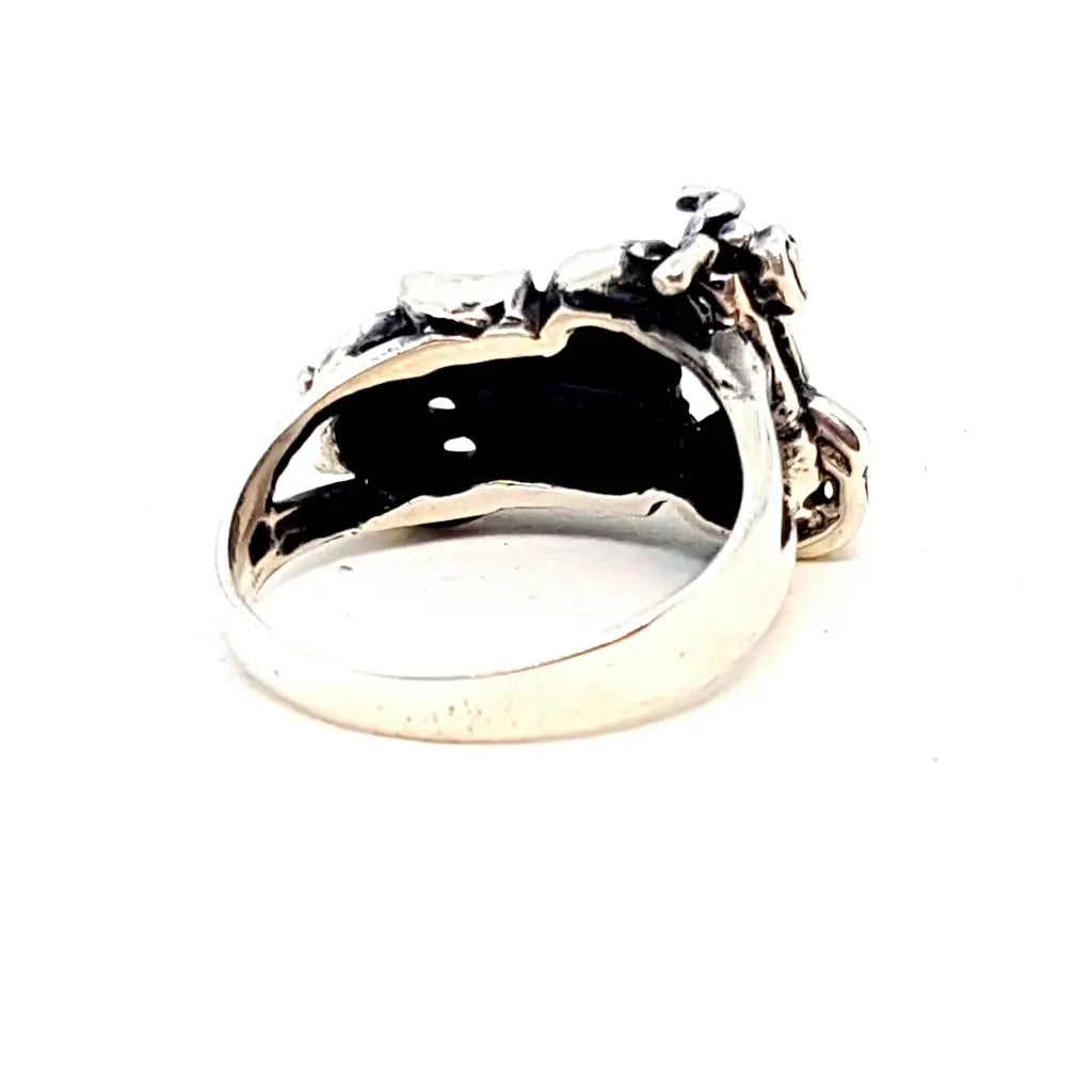 Anillo de moto vintage anillo plata ley para hombre 925. Talla 9