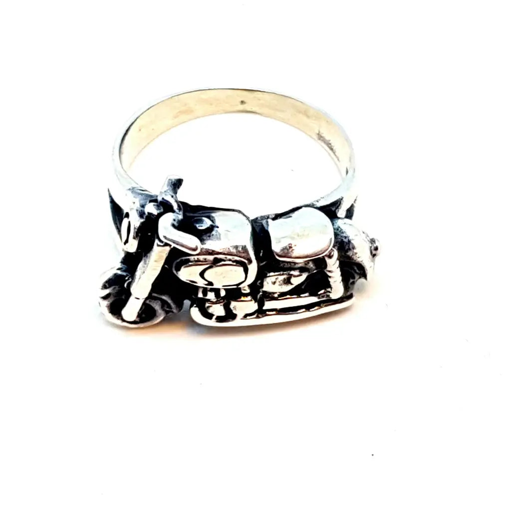 Anillo de moto vintage anillo plata ley para hombre 925. Talla 9