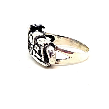 Anillo de moto vintage anillo plata ley para hombre 925. Talla 9