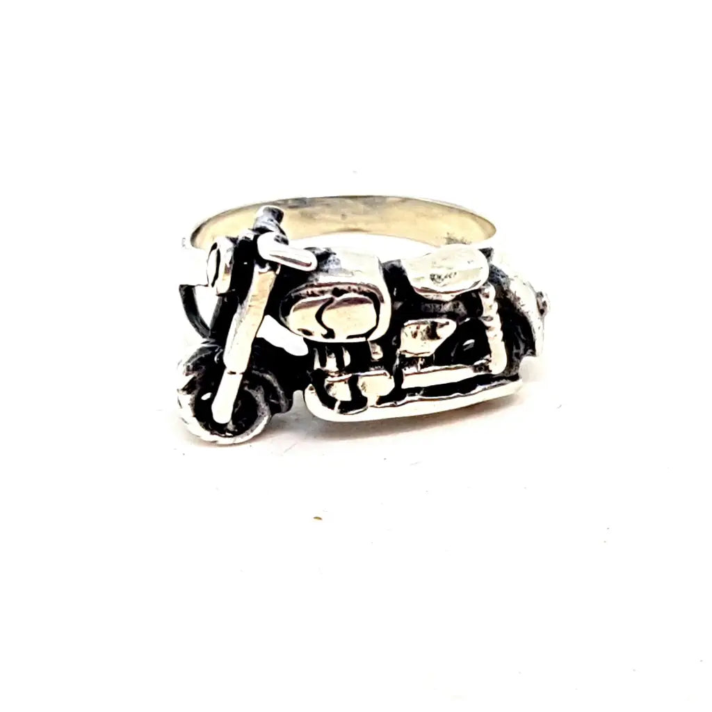 Anillo de moto vintage anillo plata ley para hombre 925. Talla 9