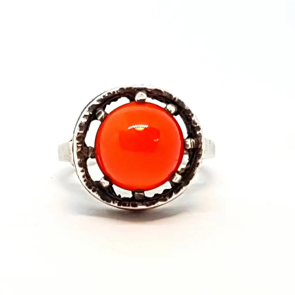 Anillo de plata boho para mujer anillo piedra roja regalos mamá