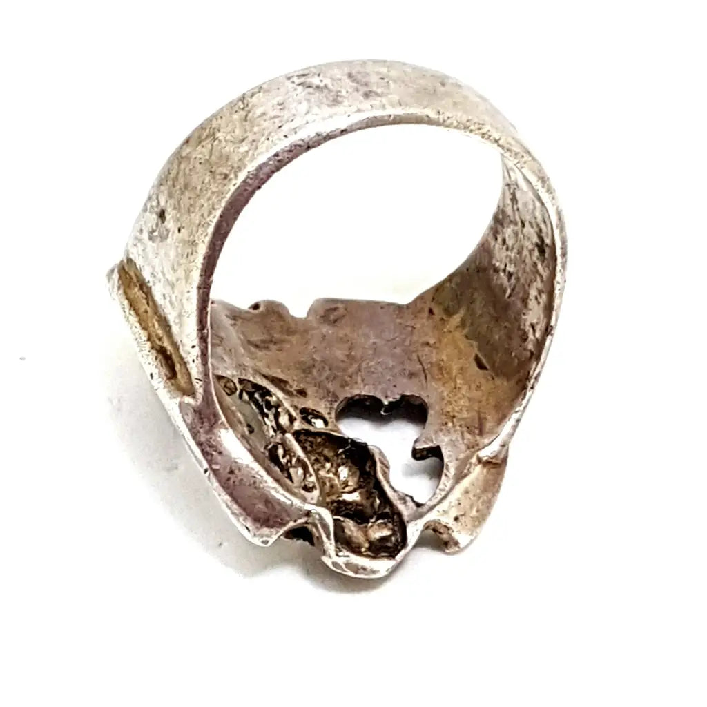 Anillo plata calavera murciélago anillo de ley hombre