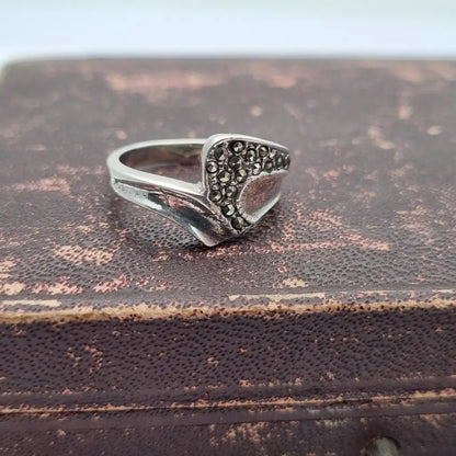 Anillo de plata ley joyas marcasitas para mujer regalos ella zigzag