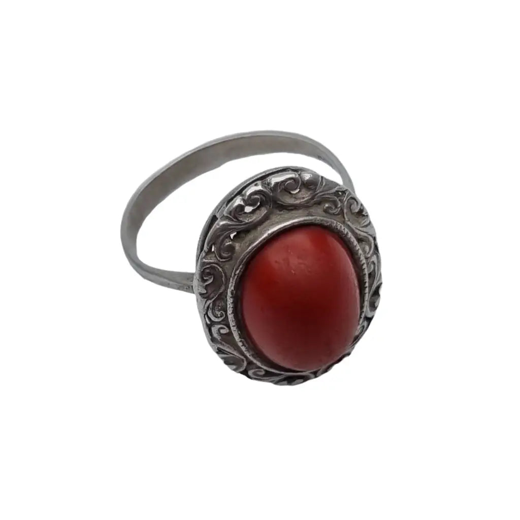 Anillo rojo mujer anillos de joyería vintage plata anillo