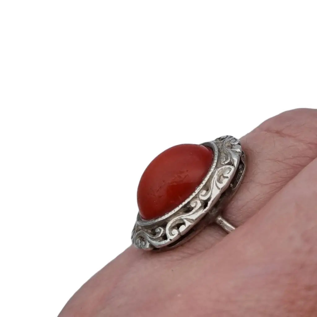 Anillo rojo mujer anillos de joyería vintage plata anillo