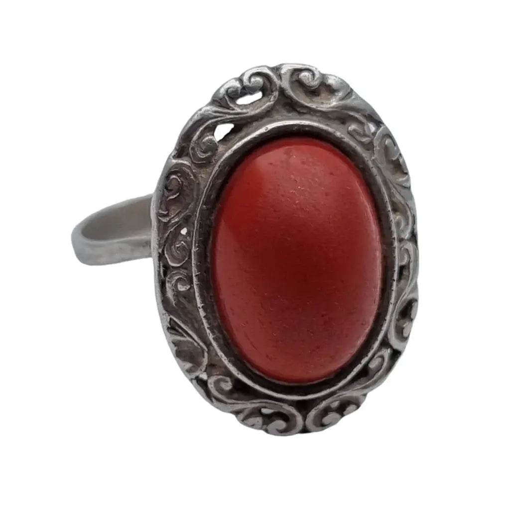 Anillo rojo mujer anillos de joyería vintage plata anillo