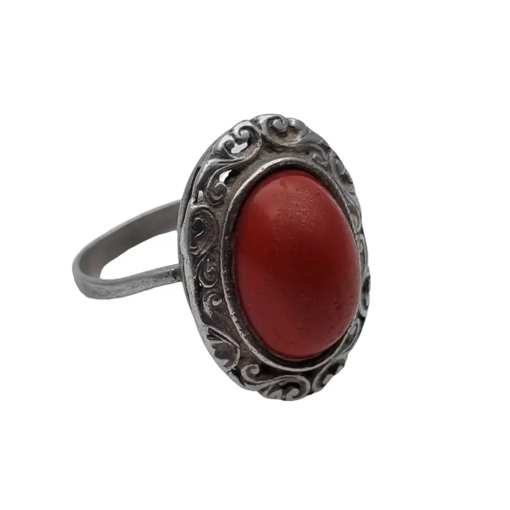 Anillo rojo mujer anillos de joyería vintage plata anillo