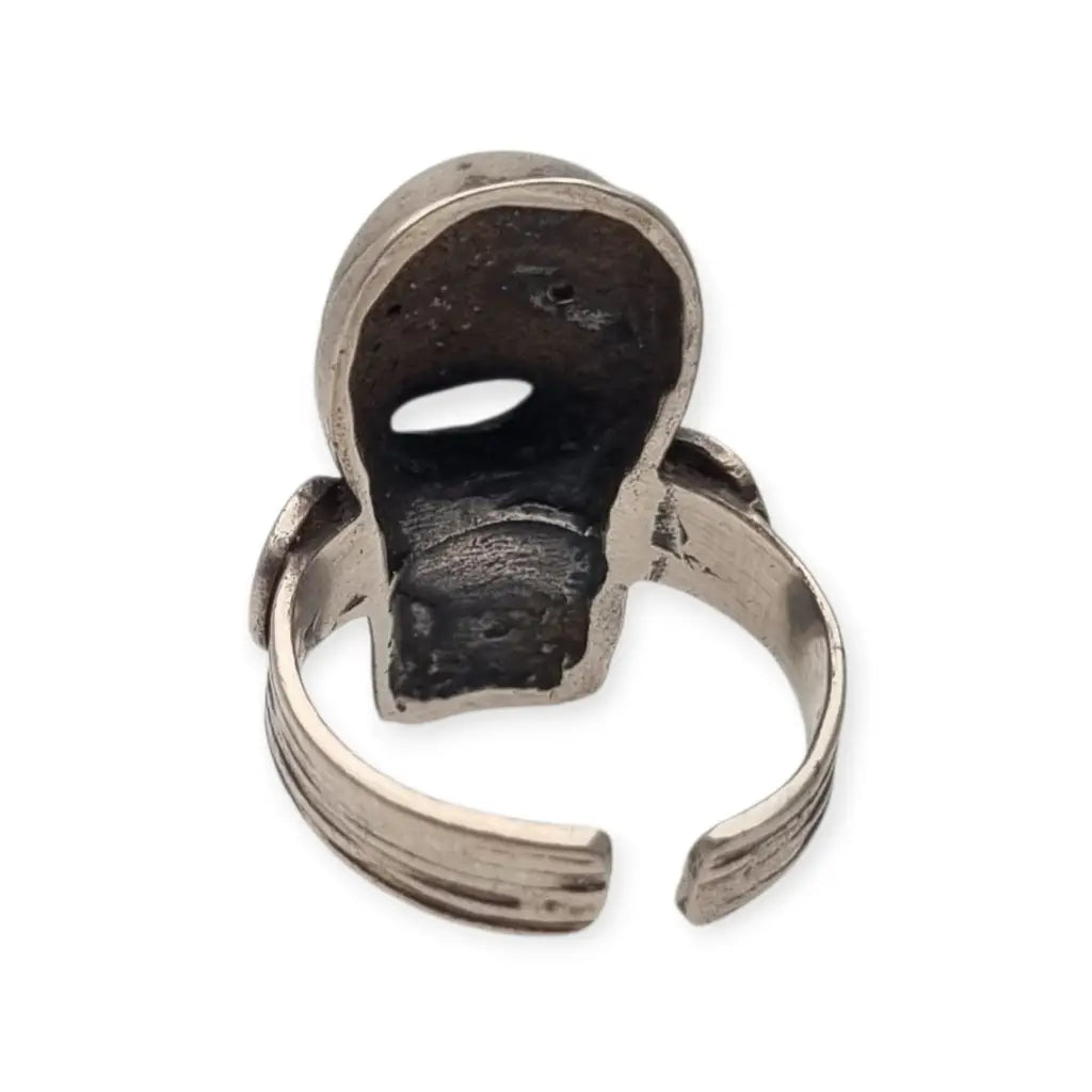 Anillo vintage Boho tribal en plata con figura de diseño Etnico escultórico