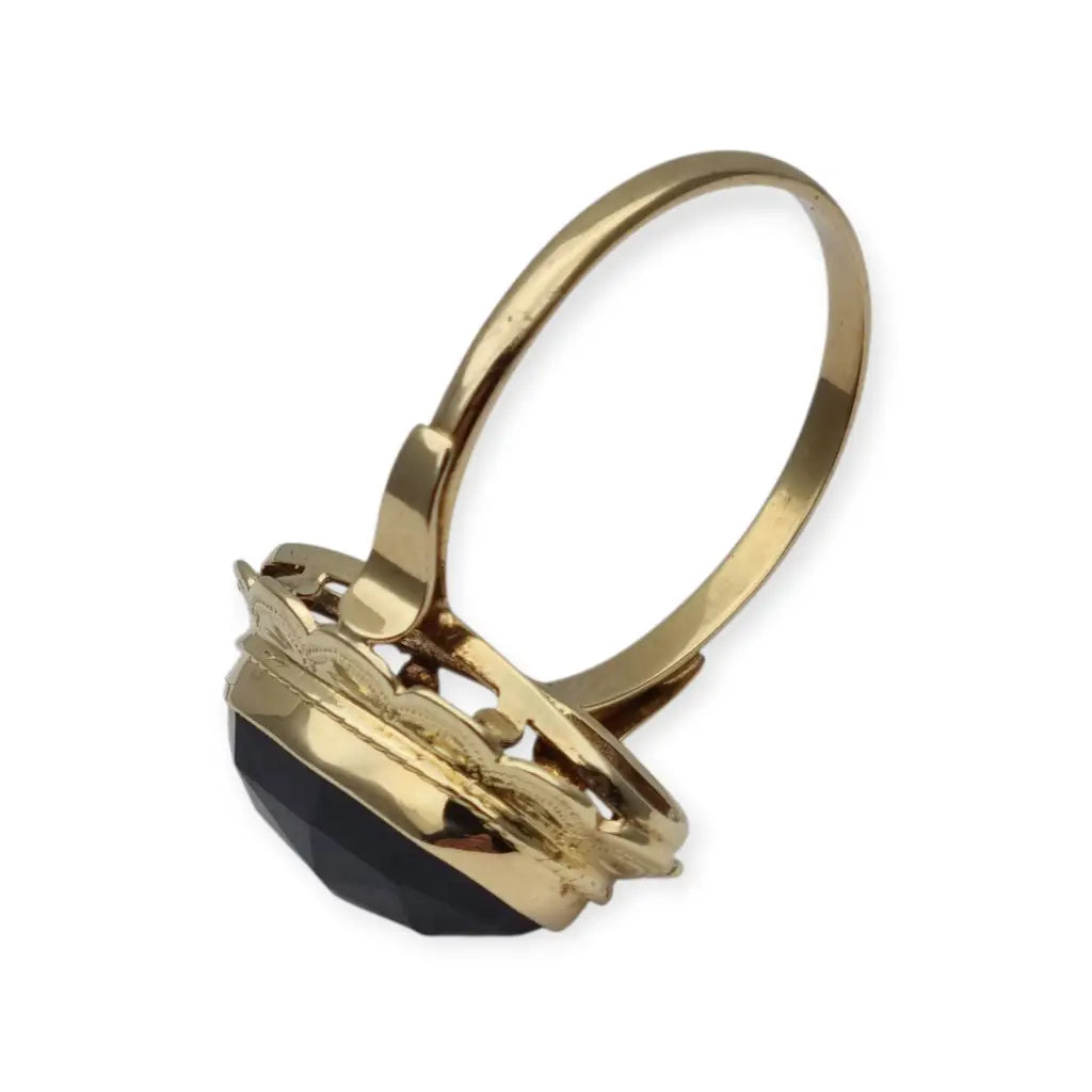 Anillo de granate rojo y oro. oro 14 kt granates. Circa 1950