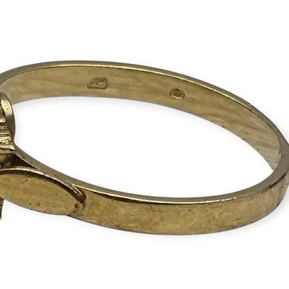 Anillo vintage en plata bañada oro con granates diseño rosetón años 60.