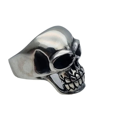 Anillo calavera de plata 925 gótico pesado estilo punk joyería rockera regalos