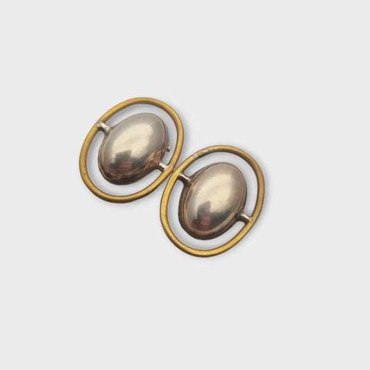 Aretes de plata mexicana 925 aretes clip ovalado TB 154 combinados