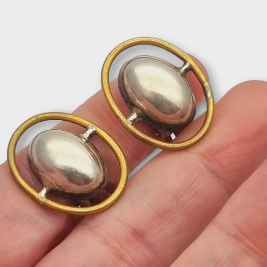 Aretes de plata mexicana 925 aretes clip ovalado TB 154 combinados