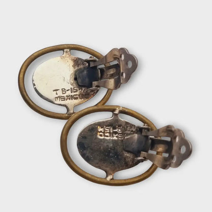 Aretes de plata mexicana 925 aretes clip ovalado TB 154 combinados