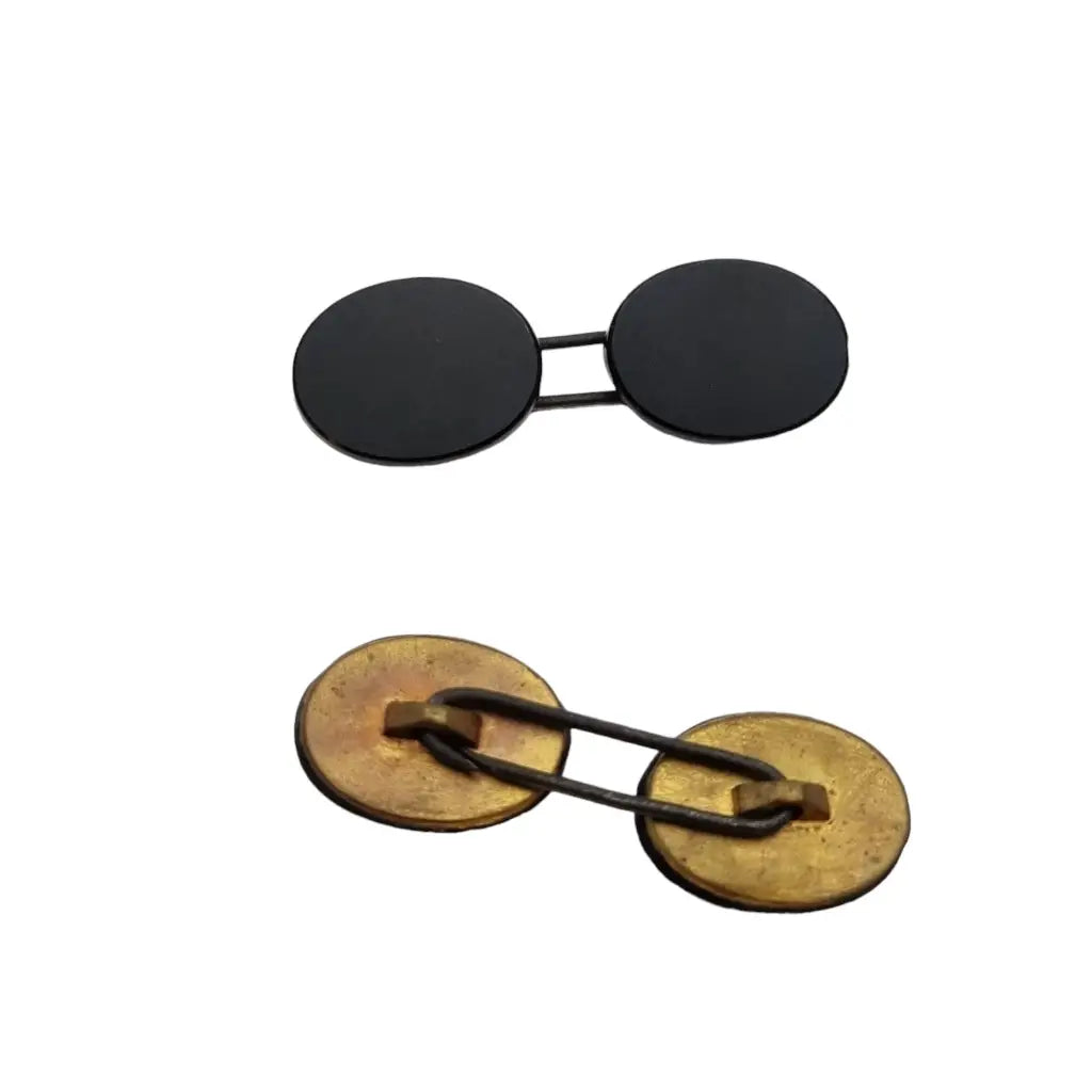 Gemelos vintage para hombre Art deco negros doble botón gemelos