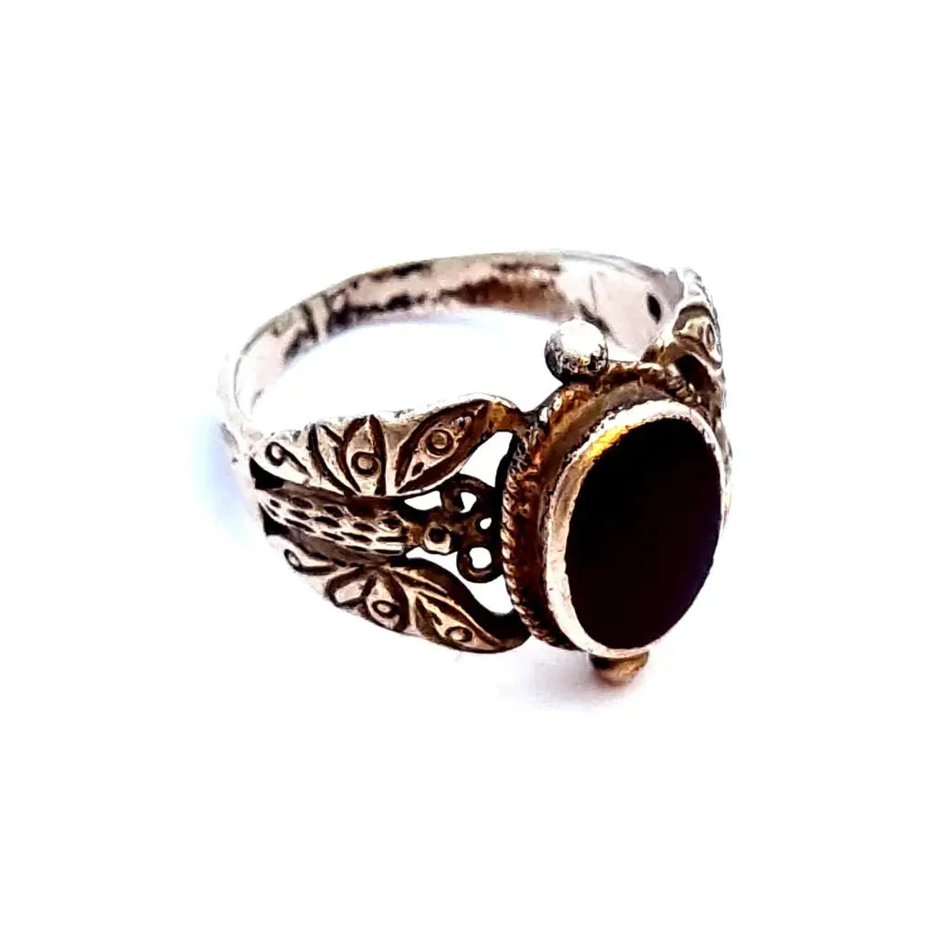 Anillo de plata mariposa joyería piedra cornalina anillo boho vintage