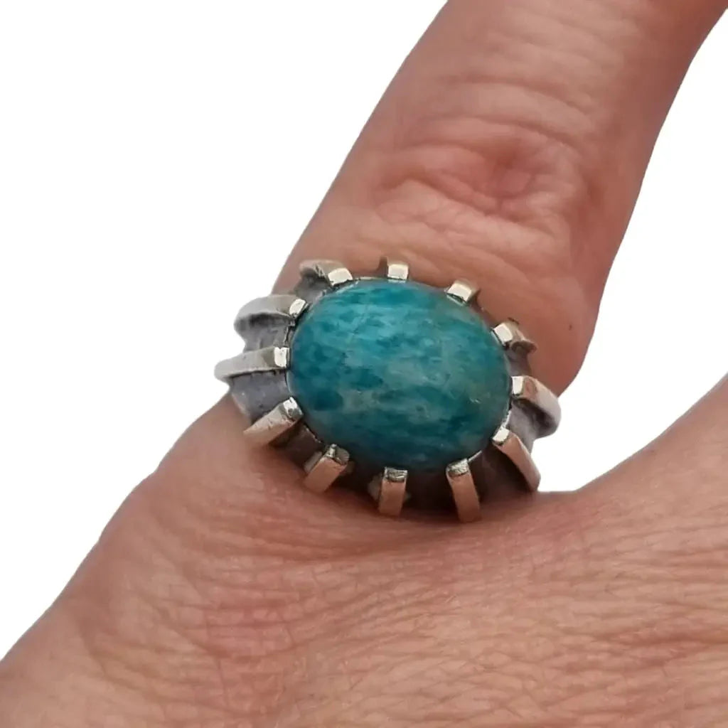 Anillo vintage azul anillos boho para mujer de plata ley joyería