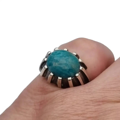 Anillo vintage azul anillos boho para mujer de plata ley joyería