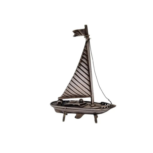 Miniatura barco plata Antiguo español Figura