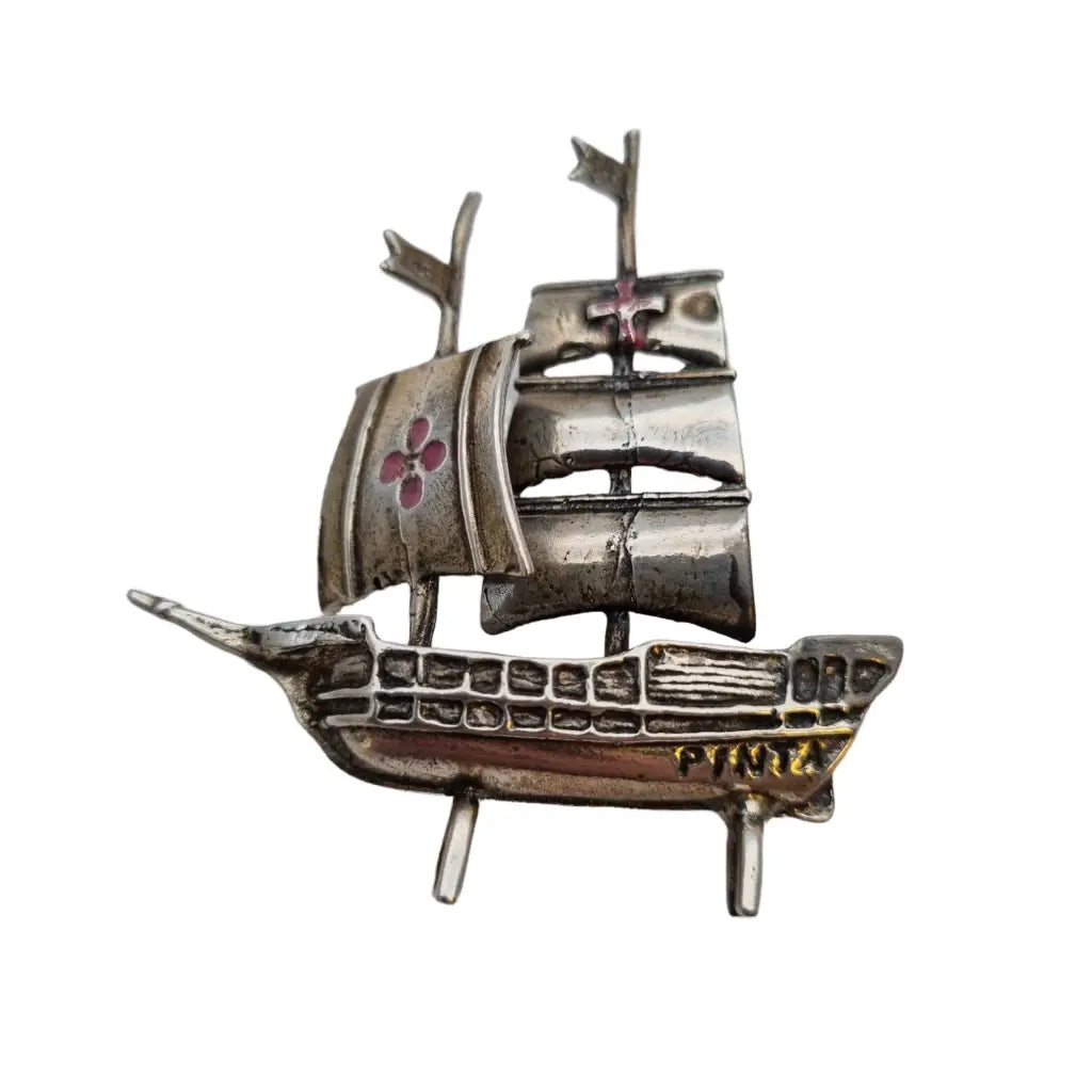 Miniatura de Antiguo barco español Figura colección vintage La Pinta Joyas