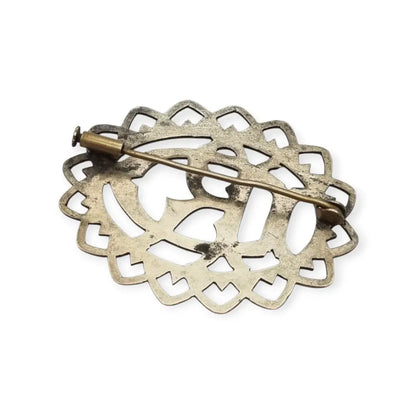 Broche antiguo iniciales “DR” o ’RD’ calado en plata Circa 1940. LaBizarreSusu