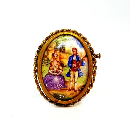 Broche Vintage/Broche de Limoges/Broche Francés. porcelana Limoges.