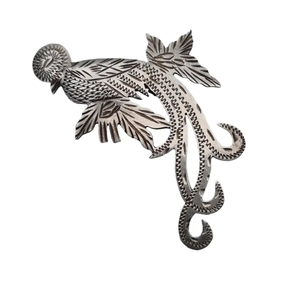 Broche Ave Quetzal Plata Pin Guatemala 900 Exotica Joyas etnicas