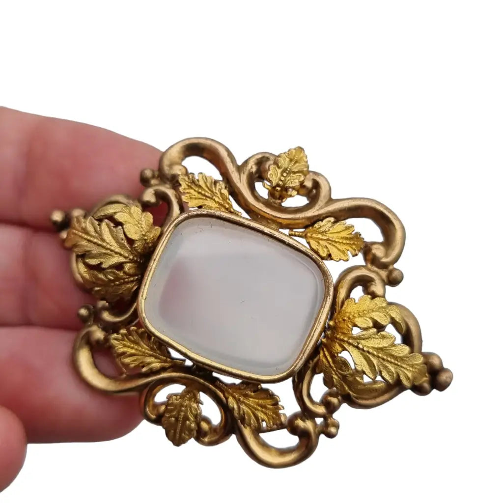 Broche de oro antiguo art nouveau estilo años 20 joyas modernistas con piedra