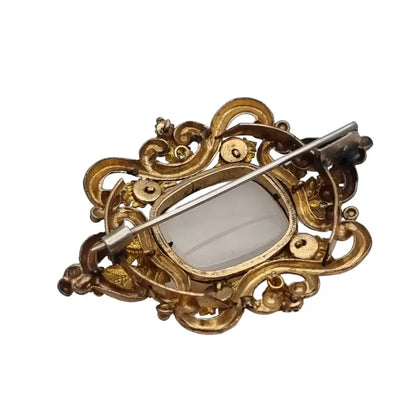 Broche de oro antiguo art nouveau estilo años 20 joyas modernistas con piedra