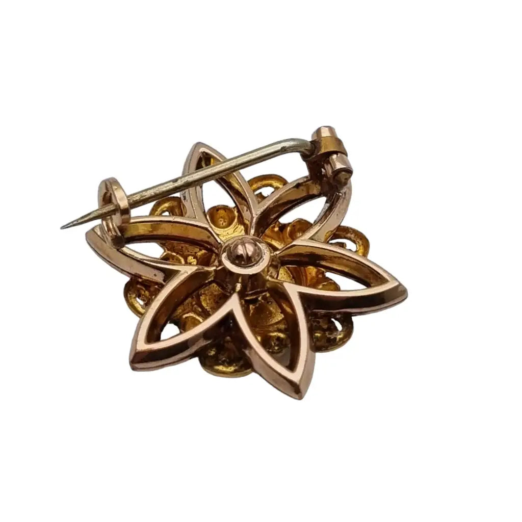 Broche de oro victoriano francés alfiler antiguo joyas estrellas regalos