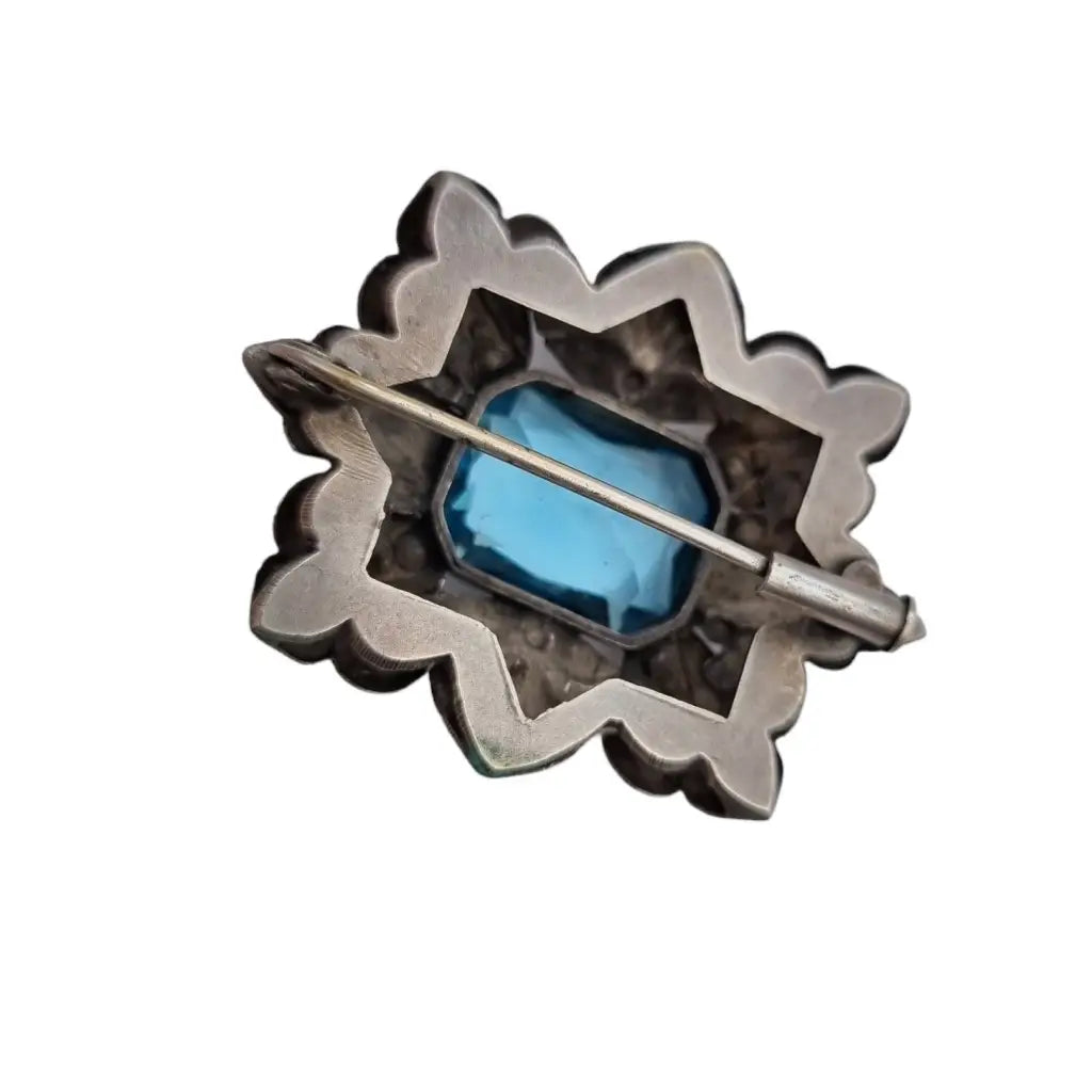 Broche art deco vintage boda de joyería azul regalo para la novia