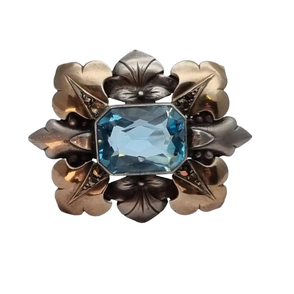 Broche art deco vintage boda de joyería azul regalo para la novia